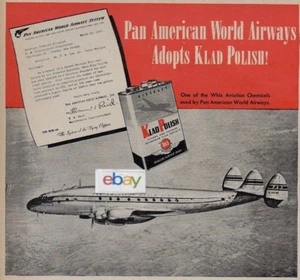 PAN AM 1947 LOCKHEED CONSTELLATION SILVER LIVERY WHIZ KLAD POLISH AD - Bild 1 von 2