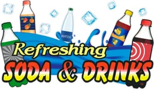 SODA UND GETRÄNKE VINYL AUFKLEBER (WÄHLEN SIE EINE GRÖSSE)  - Bild 1 von 7