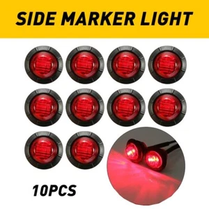 10X Luces de señalización laterales LED rojas redondas de 3/4" para remolque camioneta RV camioneta NUEVO - Imagen 1 de 11