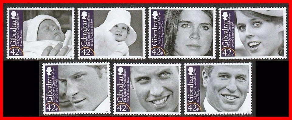 Gibraltar 2009 Británico MONARCH'S Nietos (Solo 7 Sellos ) MNH Valor ~ 3.00£ - Imagen 1 de 1