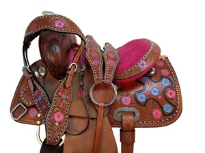 WESTERN YOUTH COWGIRL FASS RENNEN 10 12 13 VERGNÜGSPFERD KIND KINDER TRAIL SET - Bild 1 von 11