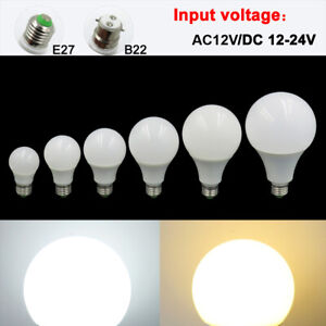 E27/B22 3W 5W 7W 9W 12W 15W LED Light 12-24V Globe Bulb No flicker Lamp #T 