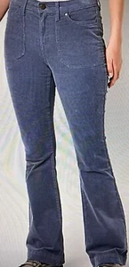Pantaloni in velluto a coste svasati blu indaco a.n.a. nuovi con etichette 12 cuciture interne alte 32" - Foto 1 di 1