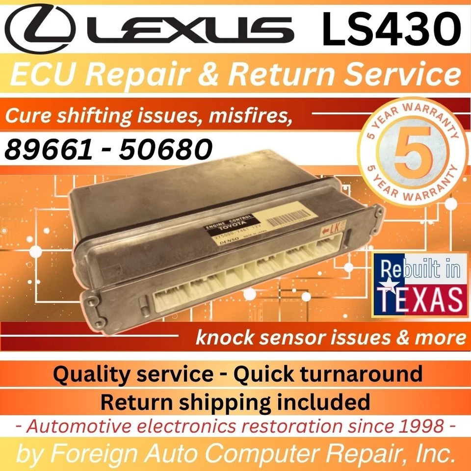 2003 LS430 - 89661-50680 Lexus ECU Repair - Cure shifting issues | 5yr warranty - Imagem 1 de 1
