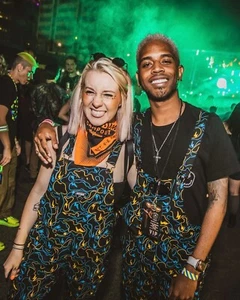 Dirtybird Records "Ghost Camo" Allover Print Overalls, Size S - Picture 1 of 7