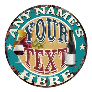 CP-0159 ANY NAME'S Custom Personalized Wine Drink Bar Metal Sign Decor Gift idea - Picture 1 of 14