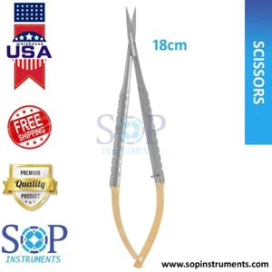 Dental Micro Surgical CASTROVIEJO Scissors Straight 18cm T/C by SOP instrument - Picture 1 of 3