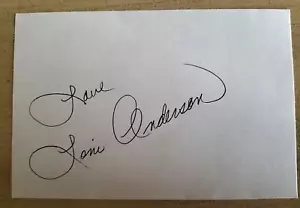 Tarjeta de índice firmada por Loni Anderson 4x6 actriz autografiada WKRP - Imagen 1 de 2