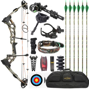 Archery Compound Bow Arrows Kit 0-70lbs Adjustable 320fps Bow Shooting Hunting - Picture 1 of 17