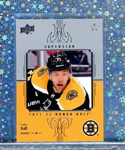 ๐ 2021-22 Upper Deck Super Star Honor Roll Taylor Hall #HR-93 Boston Bruins - Picture 1 of 2