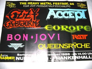 OZZY OSBOURNE ACCEPT BON JOVI RATT - Plakat / Poster - gefaltet - Sammlerstück - Picture 1 of 1