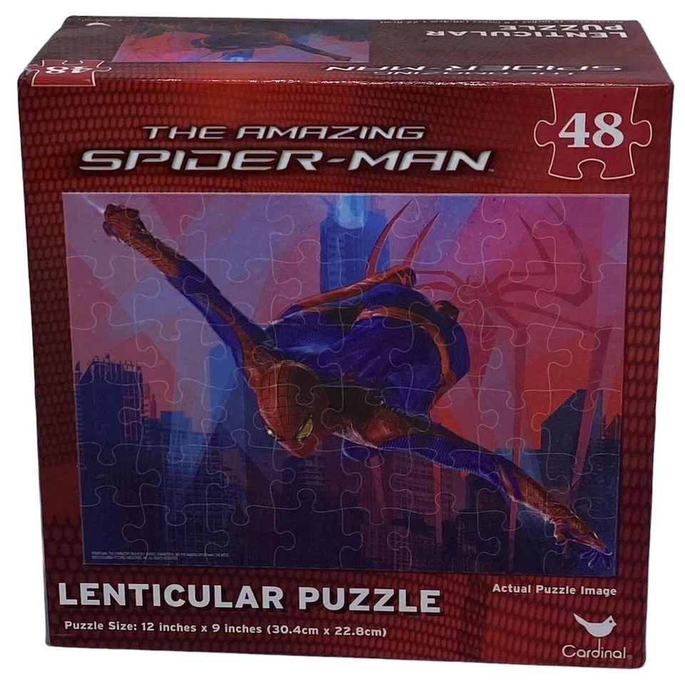 Rompecabezas Spider-Man NUEVO Rompecabezas Lenticular 48 piezas 12" X 9" Marvel Priority Mail Shp Foto 1 de 4