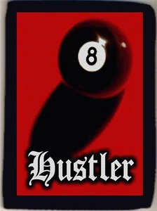 8 Ball Hustler in Old English Pool Logo Men's Trifold Wallet Grab Closure NEW - Picture 1 of 2