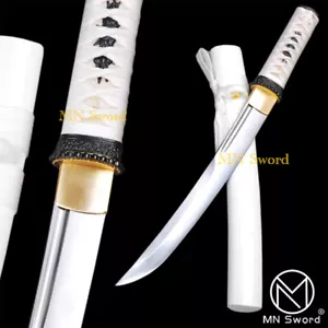 20'' White Hero Tanto Self-defense Sharp Japanese Samurai Short Sword Knife - Picture 1 of 13