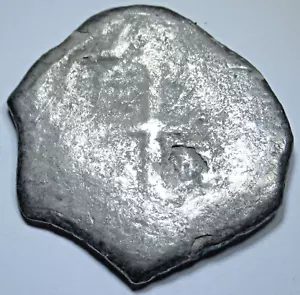 1600's-1700's 1715 Fleet ? Shipwreck Spanish Mexico 8 Reales Pirate Treasure Cob - Picture 1 of 2