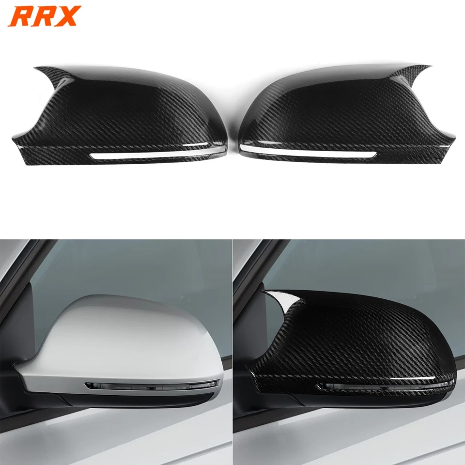Cubierta de tapa de espejo retrovisor lateral de fibra de carbono seca real para Audi A4 B8 2009-2012 Foto 1 de 4