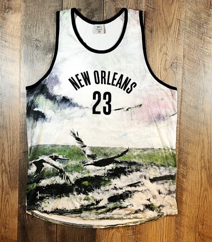 K1X Tank Top Mens 2X-Large Gray New Orleans #23 Sleeveless Pelicans Flying Shirt Cover