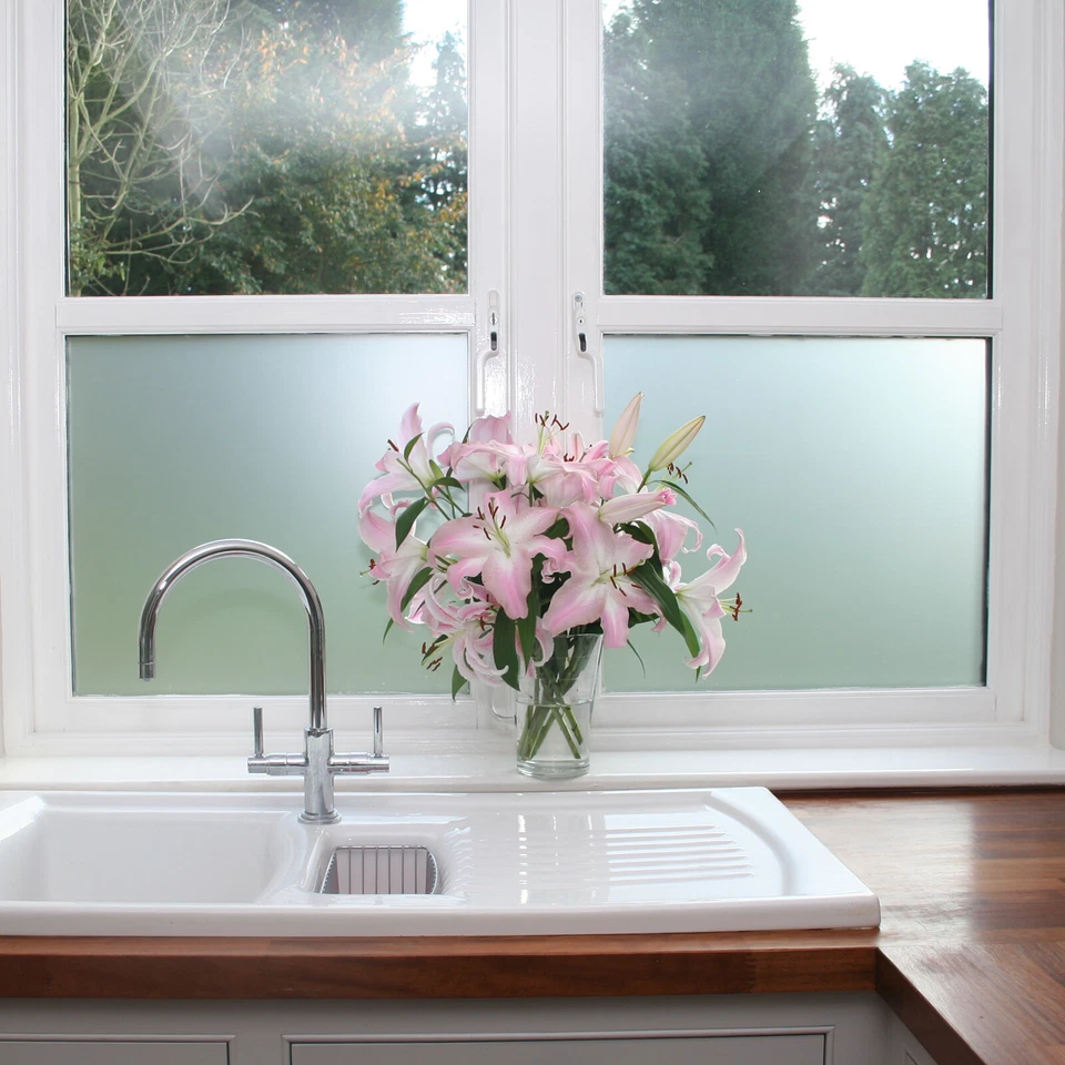 Frosted Window Film Privacy Opal Frost Etched Glass Self Adhesive Vinyl 76cm - Image 1 of 4