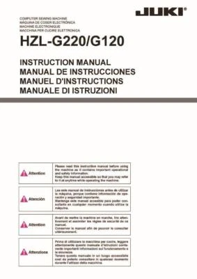 Juki HZL G120 G220 Sewing Machine Instructions User Guide Manual Reprint Copy - Image 1 of 2