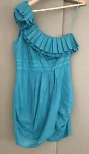 Bebe Onw Shoulder Dress Size M To Fit Size 8 . Green Dress - Picture 1 of 8