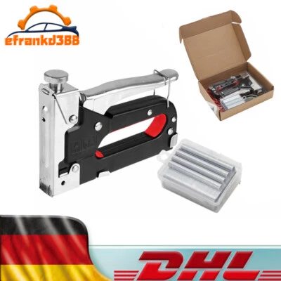 Professioneller Handtacker für Holz Möbel Polster mit 600 Heftklammern Tacker DE - Bild 1 von 4