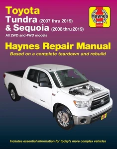 Toyota Tundra 2007 thru 2019 and Sequoia 2008 thru 2019 Repair Manual: All 2W... - Picture 1 of 1
