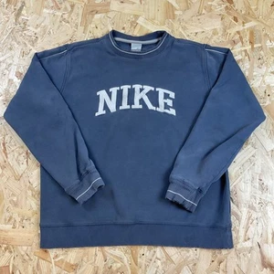 Sudadera vintage de los años 2000 Nike azul desteñido logotipo grande Y2K jersey mediano - Imagen 1 de 5