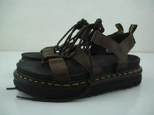 Women's US 7 UK 5 Dr. Martens Nartilla Brown Leather Gladiator Sandals Lace-Up - Picture 1 of 16