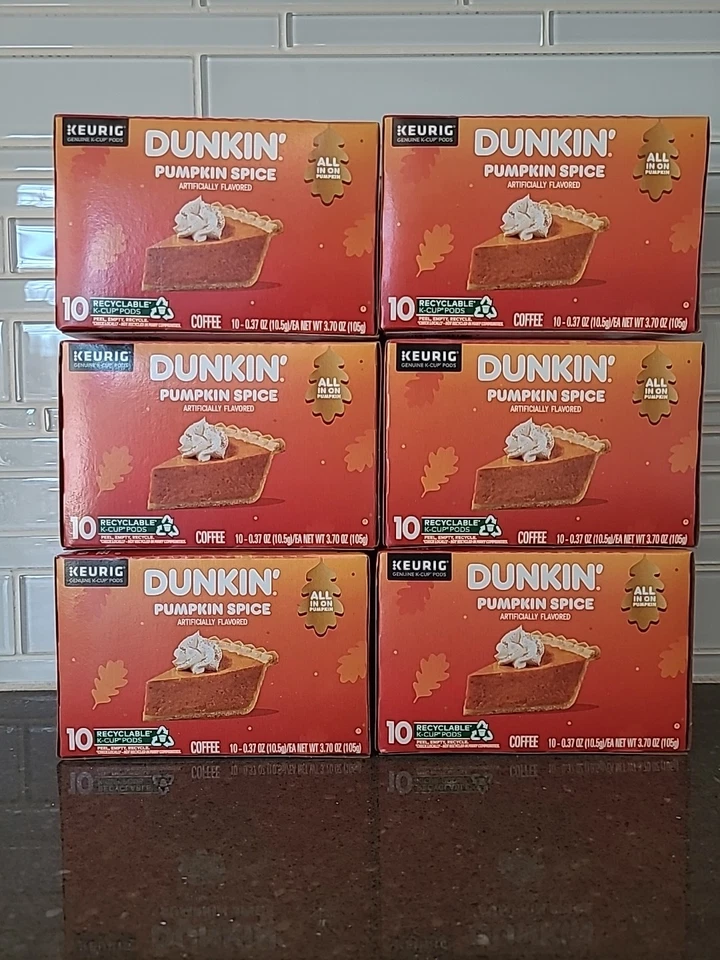 Dunkin' Donuts Pumpkin Spice Coffee Keurig Pods 10x6boxes -