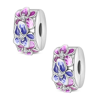 KUNSIR 2PCS Sterling Silver Stopper Clip Charm for Bracelet Necklace Spacer Bead - Image 1 of 4