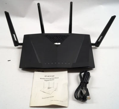 ASUS RT-AC3 100 Wireless AC3100 Dual Band GigaBit Router Tested WORKING F111 - Image 1 of 4