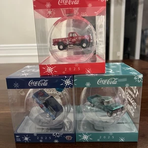 Lot Of 3 M2 Machines 2025 Coca Cola Christmas Ornament All Trucks Walmart Exclu - Picture 1 of 5