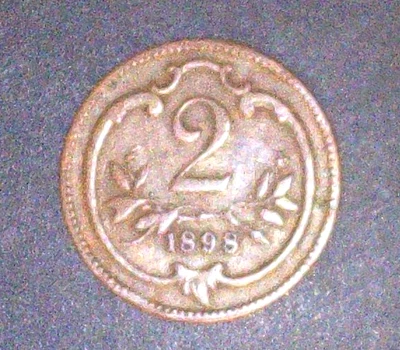1898 Austrian Empire 2 Hellers Coin - Image 1 of 2