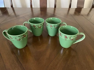 Sonoma Lifestyle Stechpalme und Beeren grün Tassen - 4er Set Weihnachten - Bild 1 von 14