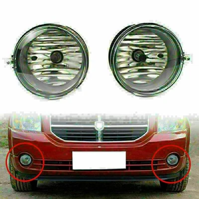 2X Fog Driving Light Lamp 4805857AA Clear Lens for Chrysler Dodge Jeep Car SUV - Image 1 of 4