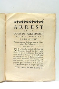 ALTES BUCH STOPP ESSEN GEFANGENE REDUZIERUNG GRENOBLE DELPHINÉ 1720 - Bild 1 von 5