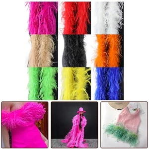 2M Ostrich Feather Shawl Scarf Perfect for Adding Glamour to Any Outfit - Picture 1 of 25