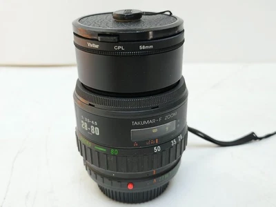 Pentax Takumar-A 28-80mm Zoom  f/3.5-4.5 for PK Mount w/ Circular Polarizer - Image 1 of 4