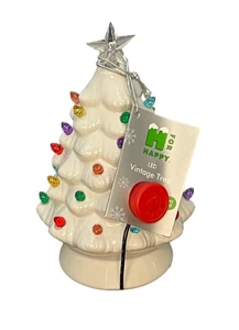 Bed Bath & Beyond 7.5 in ceramic light up Christmas Tree With 2 Light Settings - Picture 1 of 15