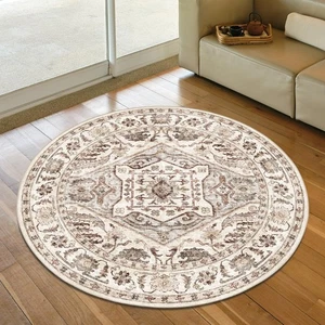 Round 6ft Washable Area Rug, Vintage Rug Indoor Floor Cover Print Distressed,... - Bild 1 von 6