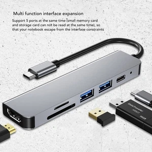 USB C Docking Station Multi Port High Heat Dissipation 4K 30fps Stable Trans NEW - Afbeelding 1 van 12
