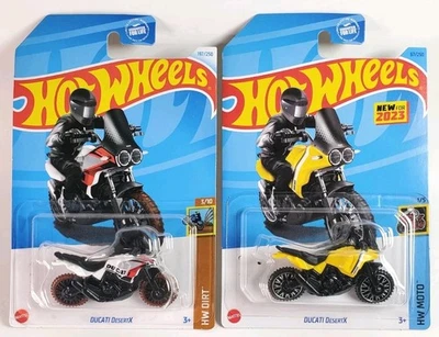 Lot Of 2 Hot Wheels - Ducati DesertX White & Yellow HW Dirt Moto 2023 2024 - Image 1 of 3