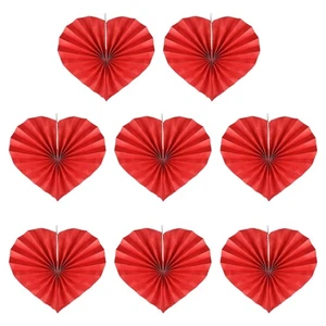 8 Pieces Decorative Heart Fans for Weddings and Proposals Love Theme Folding Fan - Bild 1 von 8