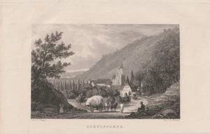 c1850 Schulpforte Naumburg Sachsen-Anhalt Ortsansicht Vedute Stahlstich-Ansicht - Bild 1 von 1