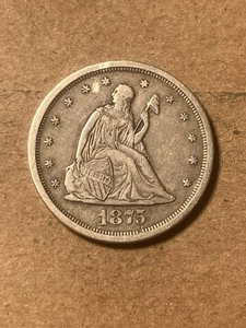 1875 S Twenty Cent Piece 20C - XF+ Det. - As Shown! (#1601) - Picture 1 of 5