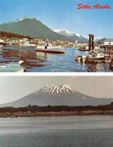 2~Postales Sitka, AK Alaska FERRY~PUERTO~BARCOS~MT EDGECOMBE vistas cromadas - Imagen 1 de 5