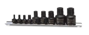 TITAN 16138 9-Piece Low Profile Impact Triple Square Bit Socket Set - Picture 1 of 5