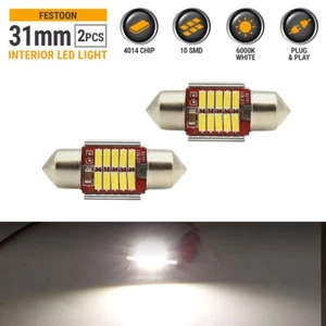 2X 6000K White High Power 31MM Festoon LED Map Dome Trunk Interior Lights Bulbs - Picture 1 of 7