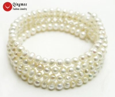 4-5mm Round Brown Natural Garnet Steel Wire Wrap Bracelet  for Women 28'' bra436 - Image 1 of 4