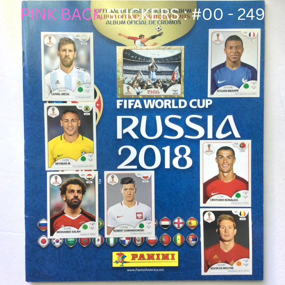 2018 Panini FIFA World Cup Stickers #00 - 249 Pick to Complete Album PINK BACK - Image 1 of 1